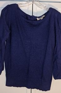 LOFT Purple 3/4 Length Sweater